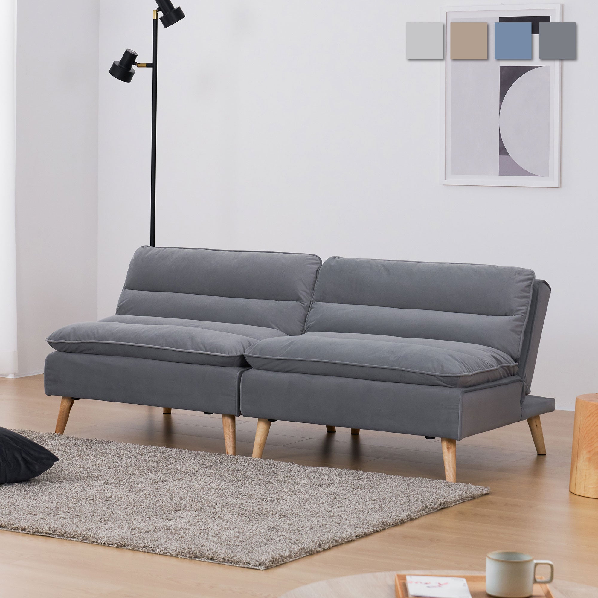 あす着] 幅173cm 6段階リクライニング式 ソファベッド ソファー 2人