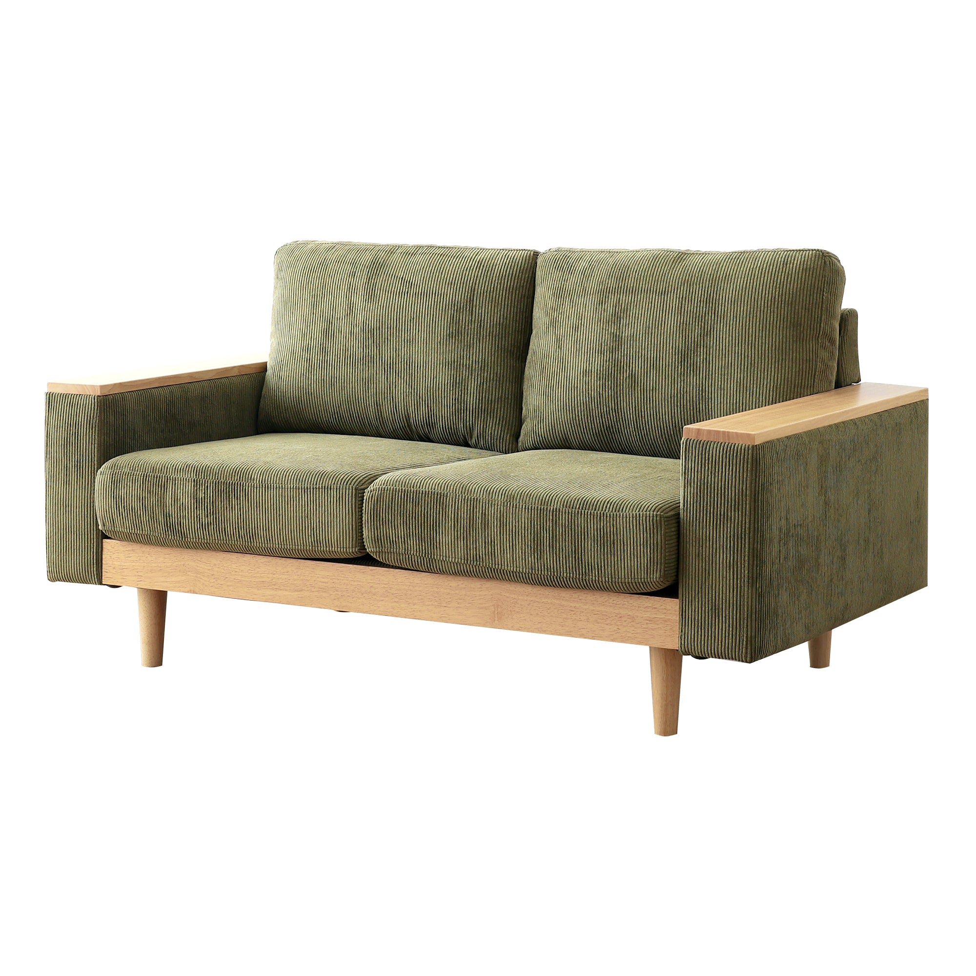 あす着] 幅142cm 2人掛け コンパクト ソファ ローソファ 天然木