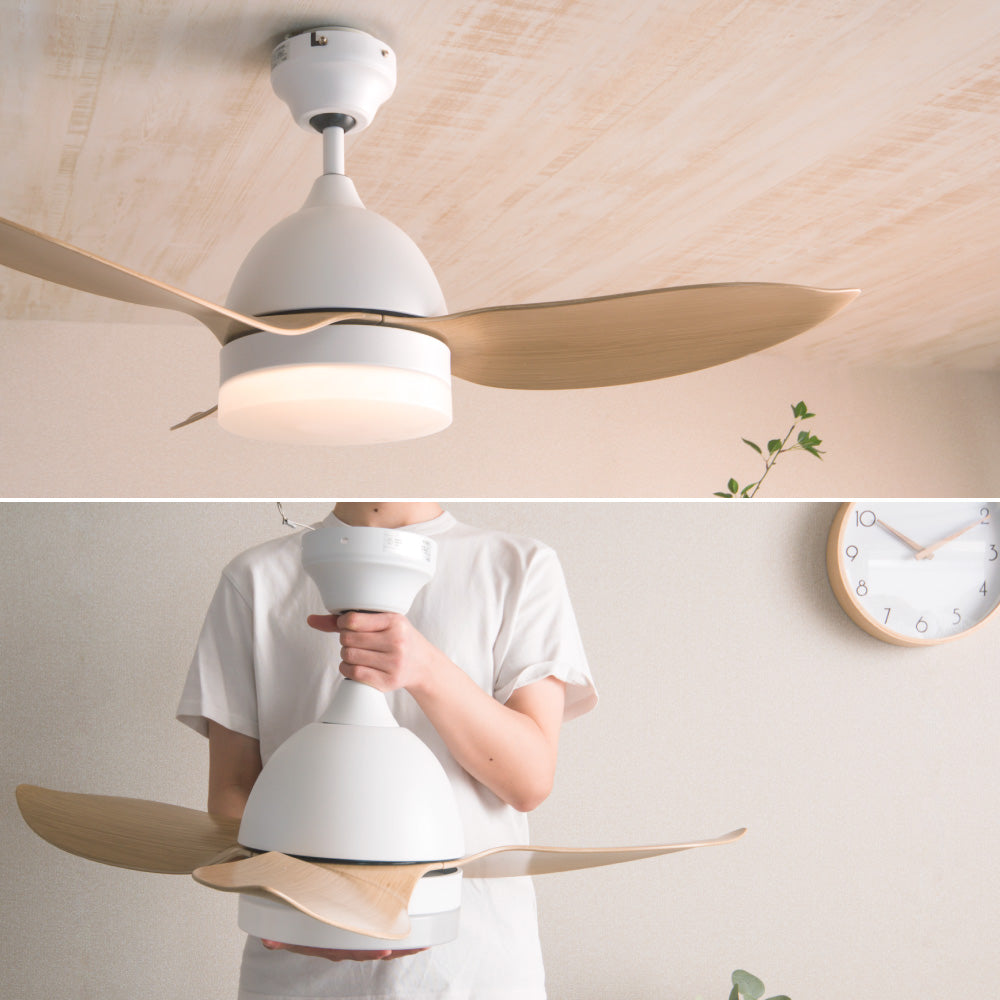 あす着] シーリングファンライト 傾斜天井対応 リモコン付き DC