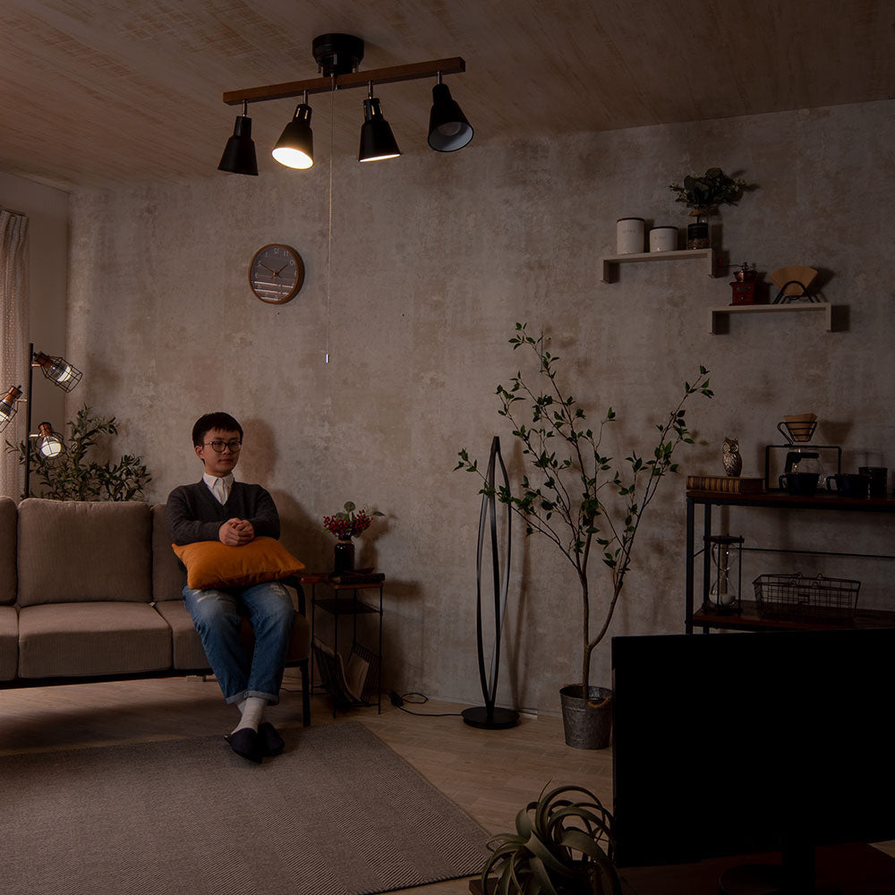 あす着] 明るさ6～12畳 シーリングライト 4灯 調光 LED リモコン付き