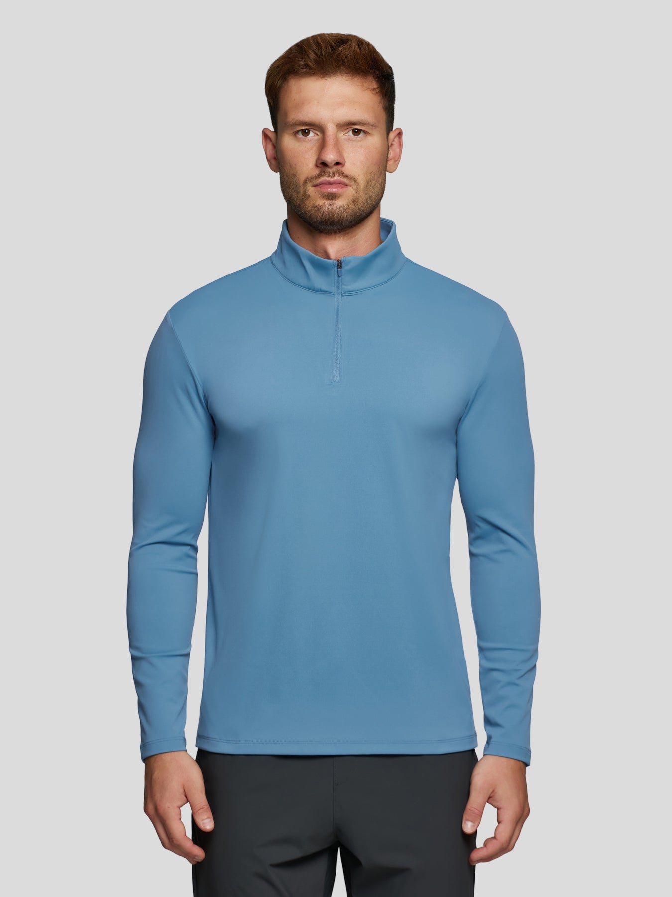 SmoothBlend Half Zip Mock Neck Tee: Zip Same Color – Fioboc