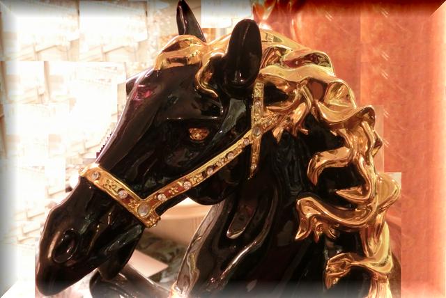 fu-collection】 アニマルオブジェ ブラックホース Sサイズ 跳ね馬