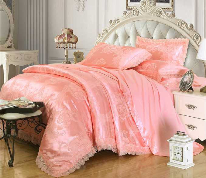 ピンク系ジャガード織りの素敵なファブリックを使用したおしゃれな