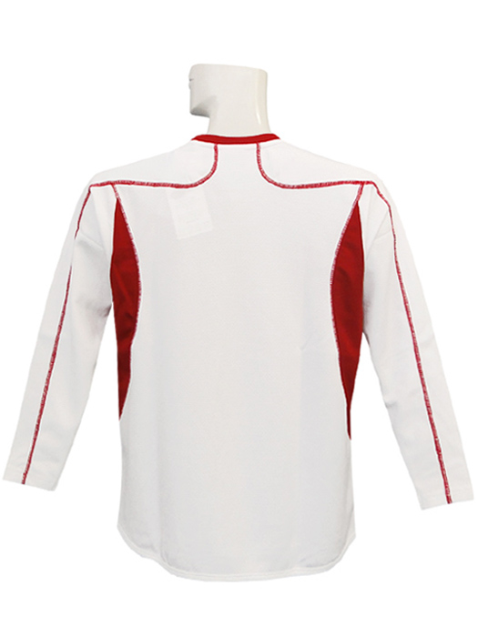 ディアドラ) DIADORA/プラクティスシャツ長袖JR/ホワイトXレッド