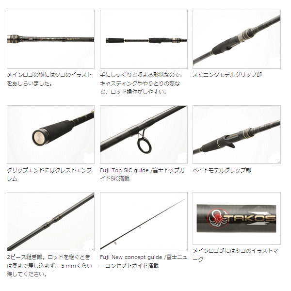 アブガルシア タコスフィールド TKFS-762H 〔仕舞寸法 118cm〕