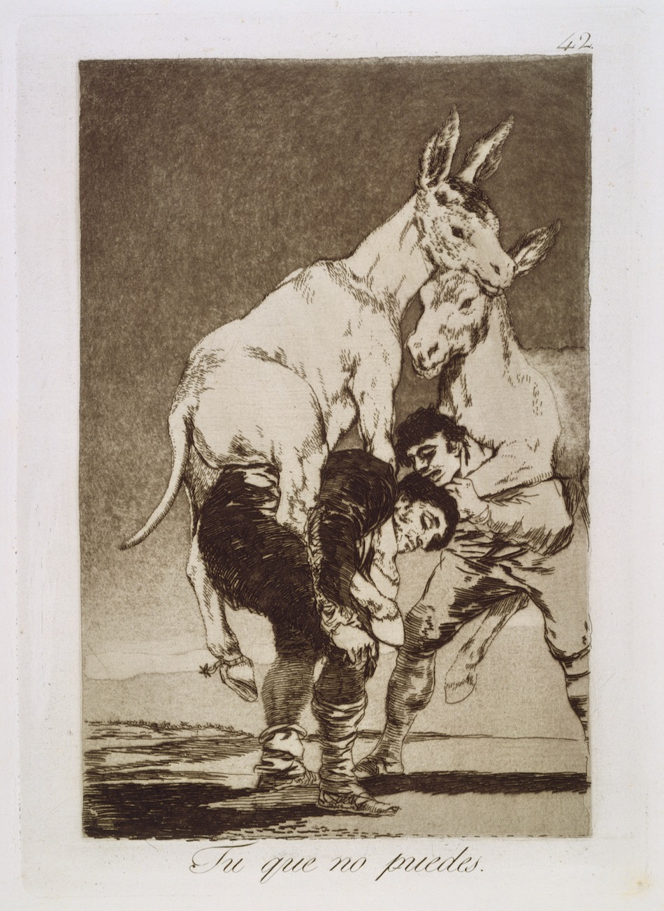 気まぐれ/42 おまえも苦労だろうけれど | フランシスコ・デ・ゴヤ・イ