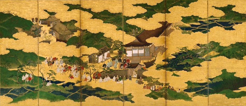 平家物語図屏風（大原御幸・小督） | 土佐派 | 収蔵品詳細 | 作品を