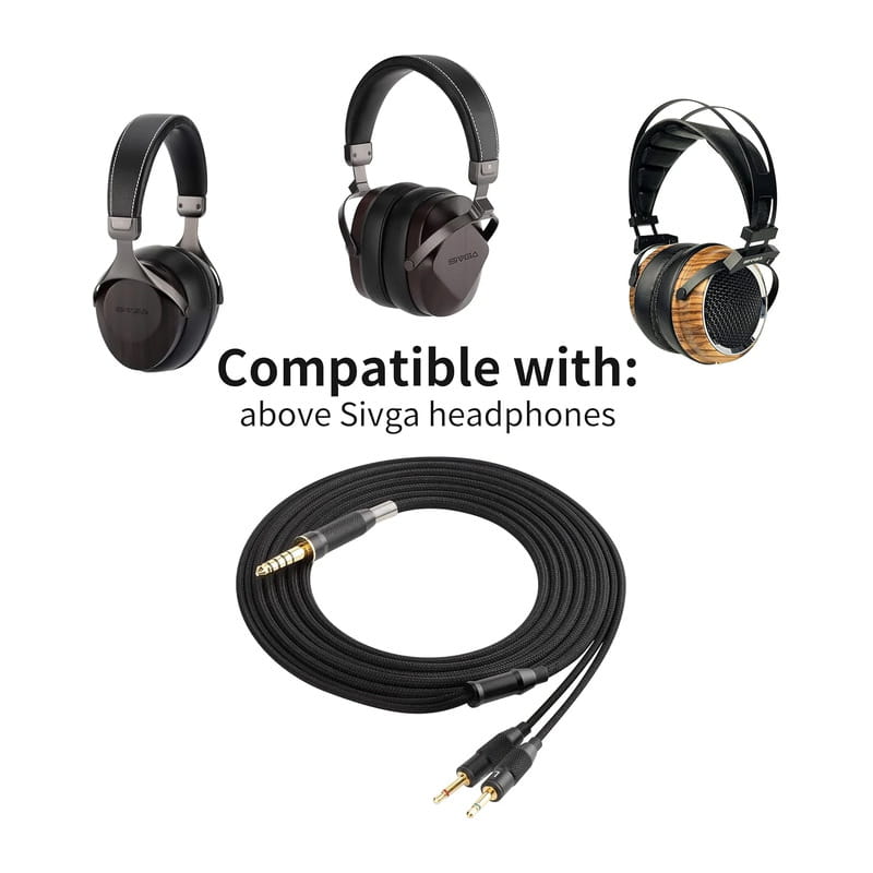 SIVGA SIV-PHN ヘッドホン用ケーブル 4.4mm - 2.5mm 2極(LR) (ブラック