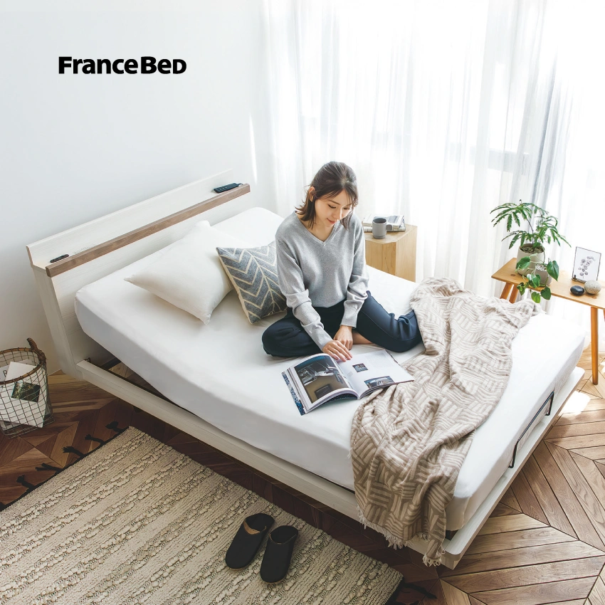 フランスベッド 電動ベッドフレーム ポメロ02C(シングル ホワイト