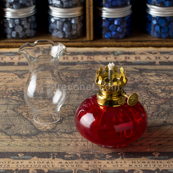 アンティークオイルランプ レッド 【宅急便配送】