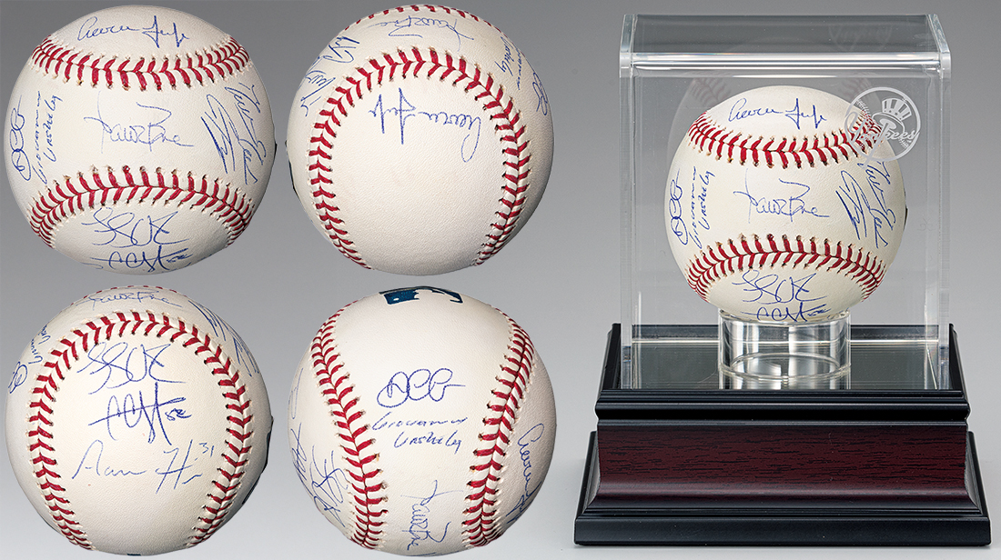 2019 ニューヨーク・ヤンキース9人直筆サイン入リベースボール