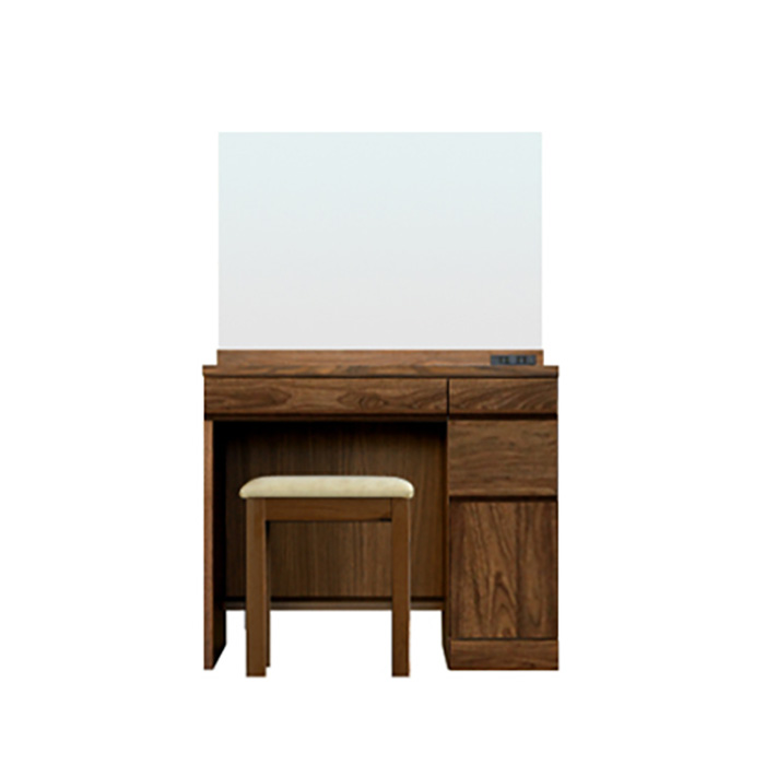 高野木工 レッチェ80 ドレッサー（椅子付き）ウォルナット【開梱設置