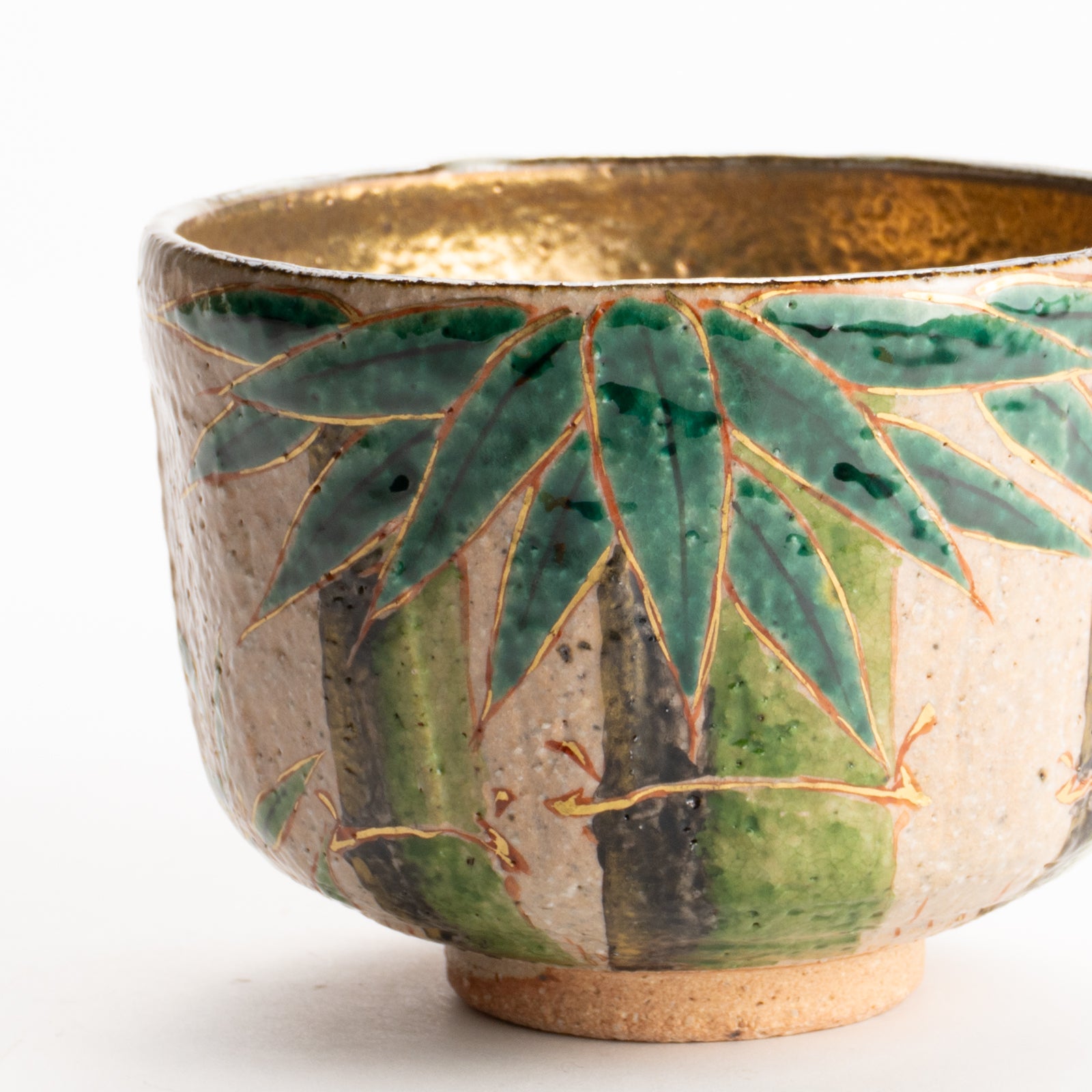 京都 清水焼】抹茶碗 灰釉内金