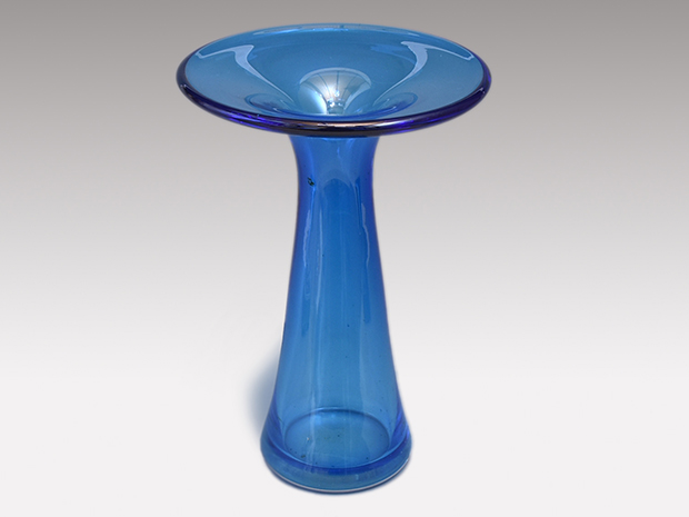 淡島雅吉（造）ブルー ガラス花瓶 | 古美術ささき