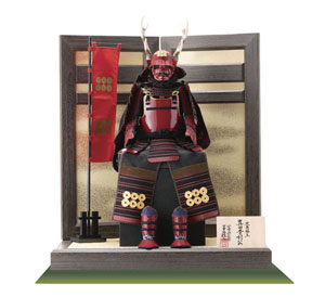 五月人形・人気武将真田幸村公 創作赤備之具足飾りNo3271 =小木