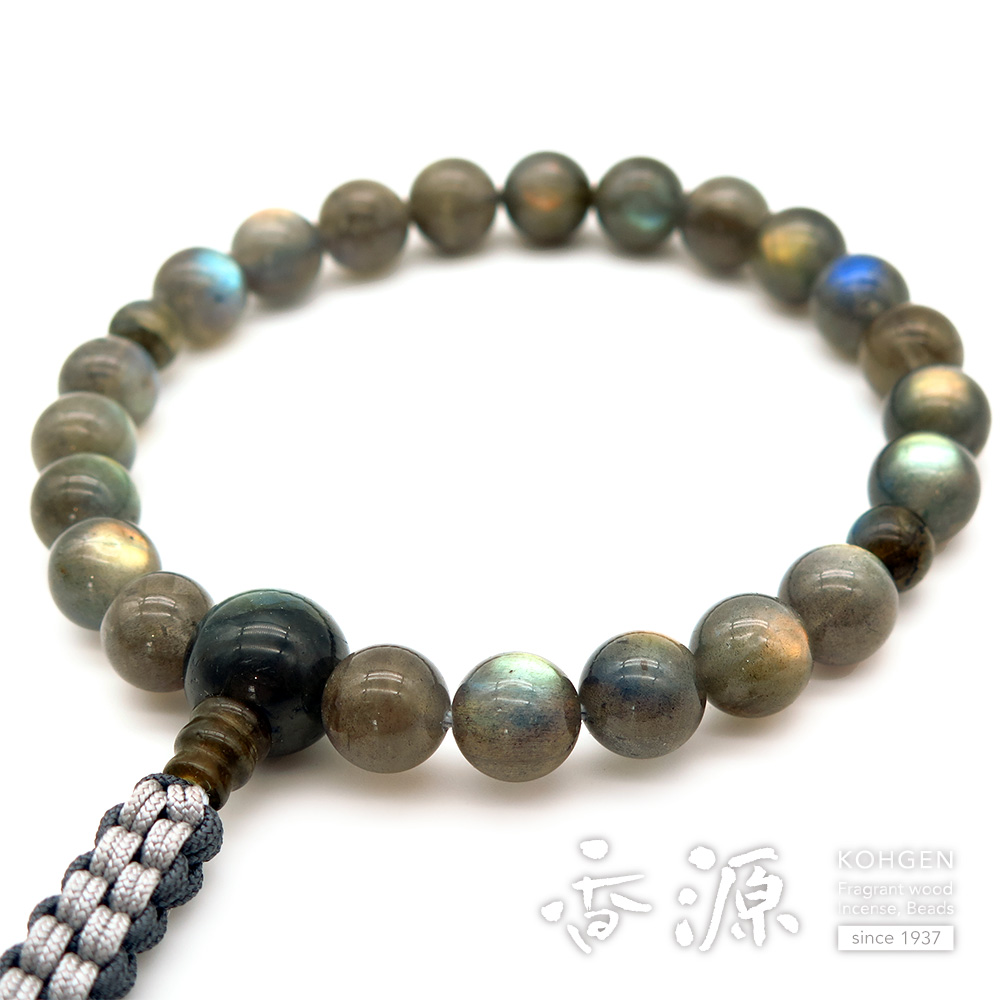 男性用のお数珠 ラブラドライト 22玉 片手 共仕立ての通販 - お香専門