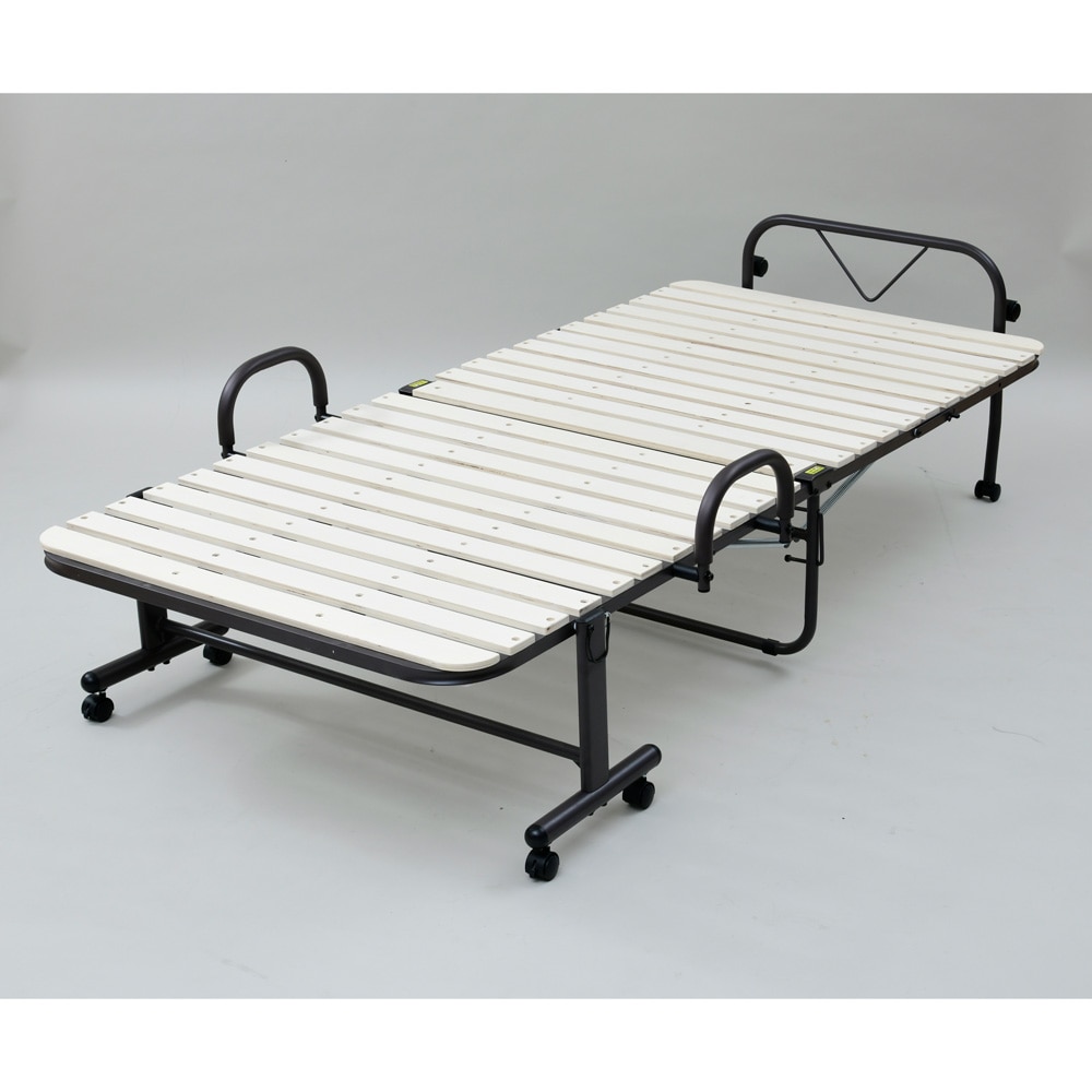 LIFELEX 折り畳みすのこベッド NA／BR 105210－375: 家具