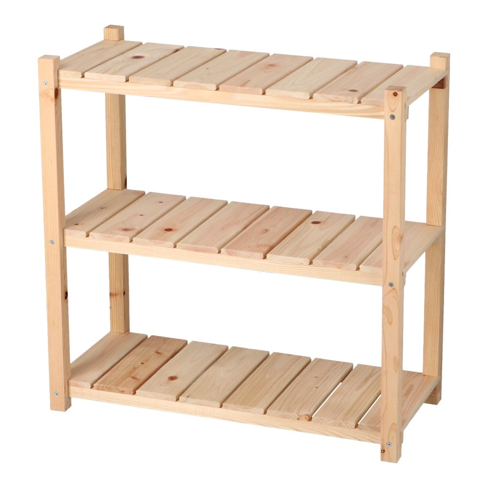 LIFELEX 桧木製ラック3段60 約60×27×60cm(3段60): 家具