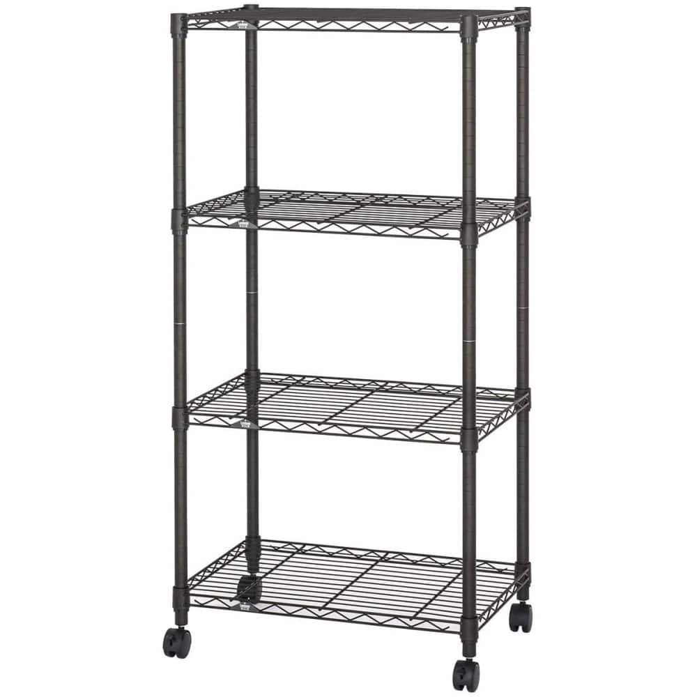 ドウシシャ ルミナス スチールラック ノアール4段 NO6012-4(ダーク幅