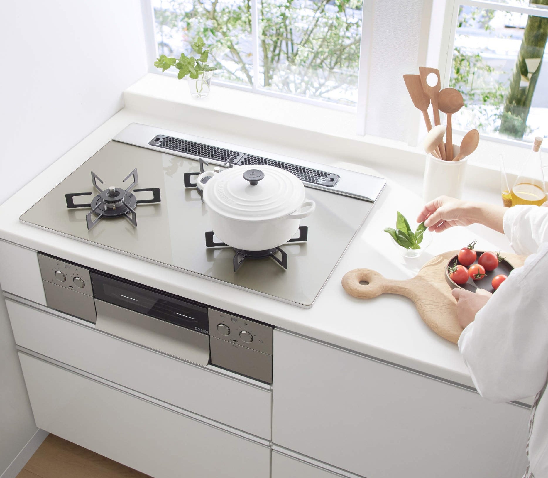 NORITZ ビルトインコンロ Nest 幅75cm プロパン(75cmプロパン ムーン