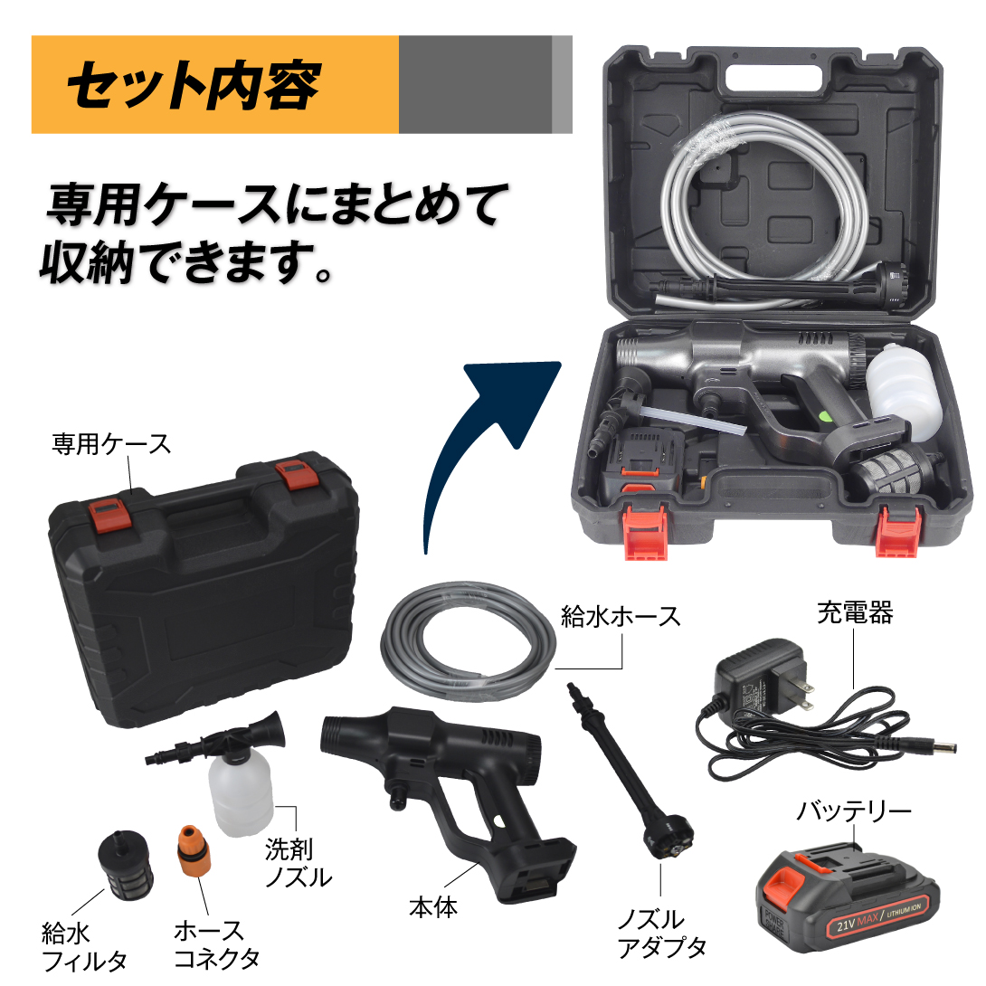 国華園オンラインショップ / 高圧洗浄機 コードレス 充電式高圧洗浄機