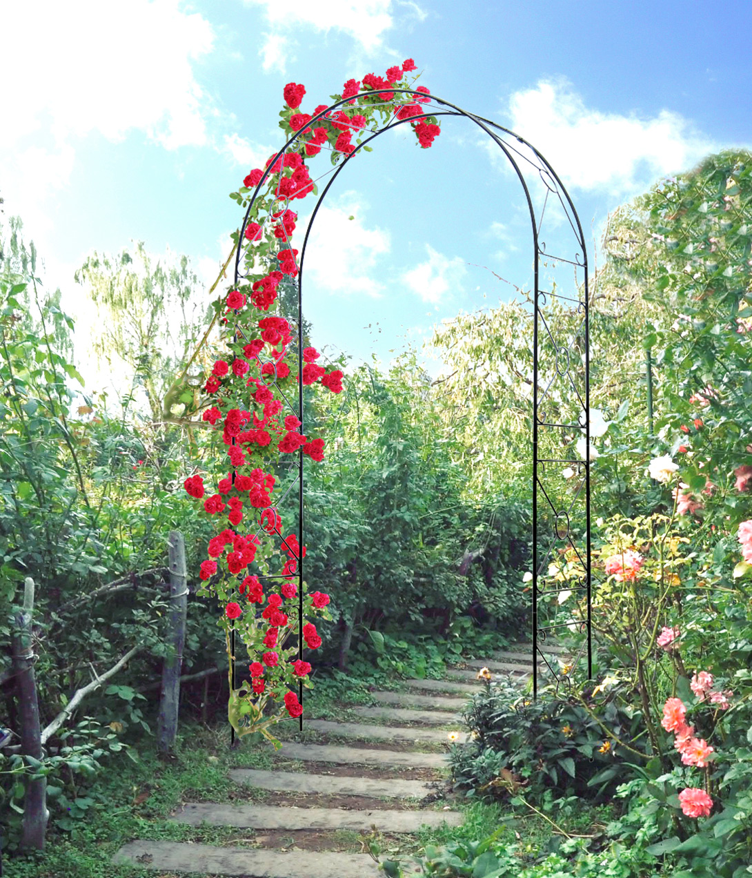 国華園オンラインショップ / 鉄製アーチ・ミスリル 黒 1個 アーチ