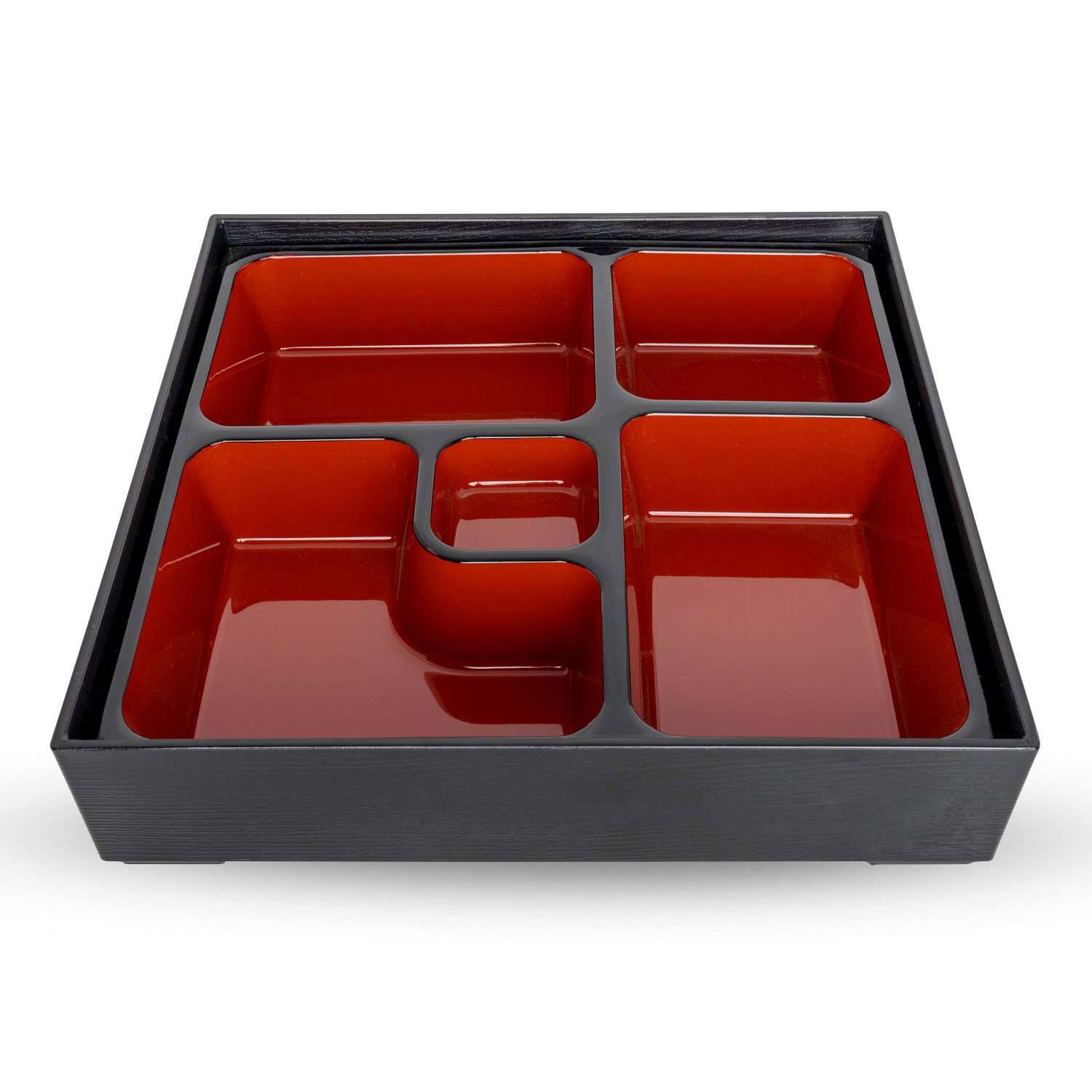 Black and Red Square Bento Box 9.5