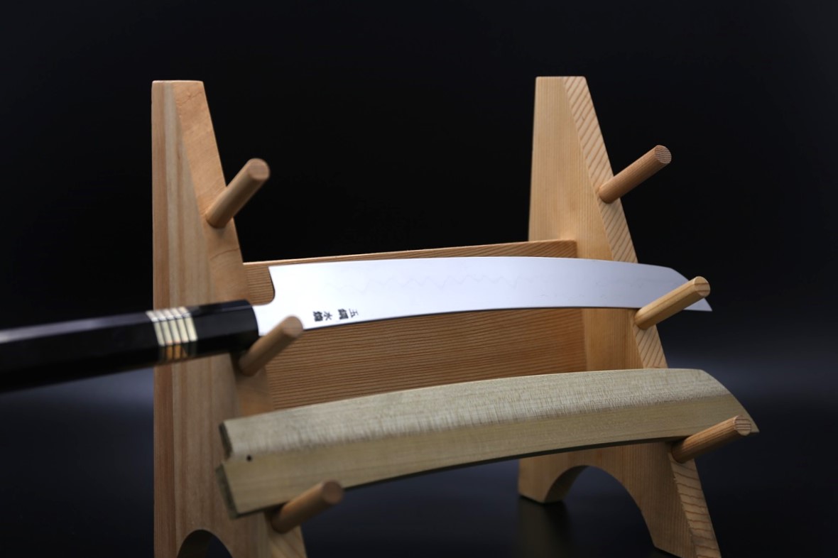 12.先丸柳刃 尺2寸 伝統工芸士 山塚氏作 本物保証 全鏡面 銀三鋼 黒檀