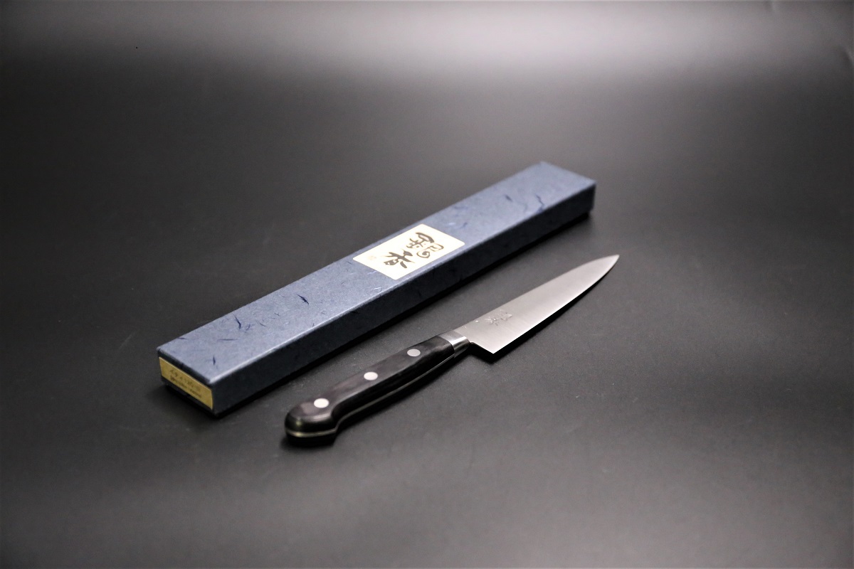 ペティナイフ スエーデン鋼 120mm 手研ぎ 銀香 芦刃物製-歌舞伎ナイフ