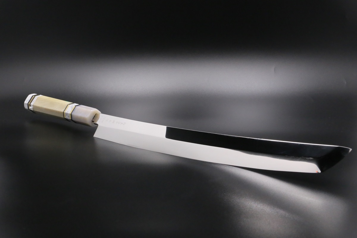 剣型 柳刃先丸 ZDP-189 390mm 全鋼本焼 全鏡面仕上げ 八角柄樹脂製
