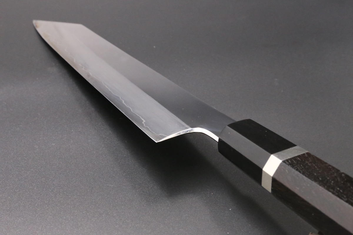 切付牛刀 V金10号 割込み 240mm 両鏡面仕上げ 黒檀柄 中川悟志作-歌舞