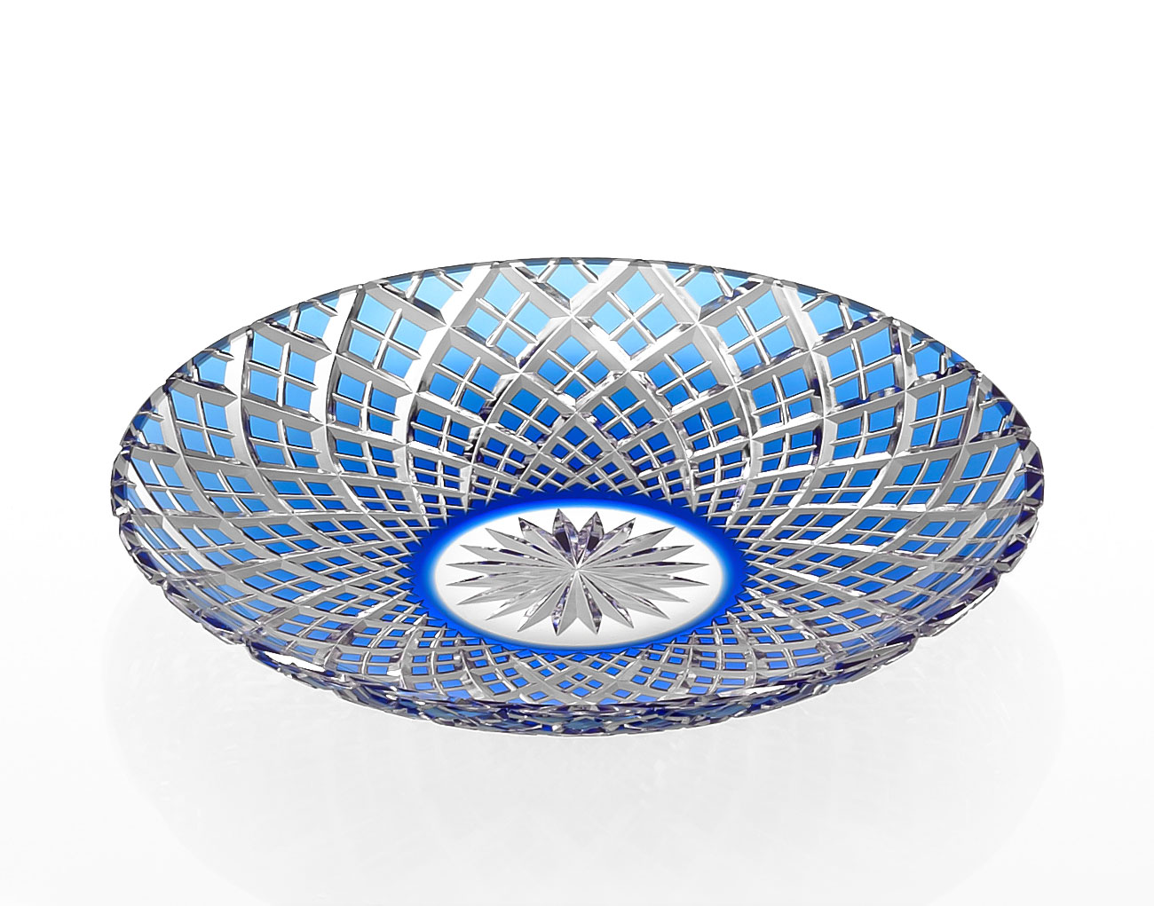 江戸切子 中皿＜矢来重紋＞ | カガミクリスタル