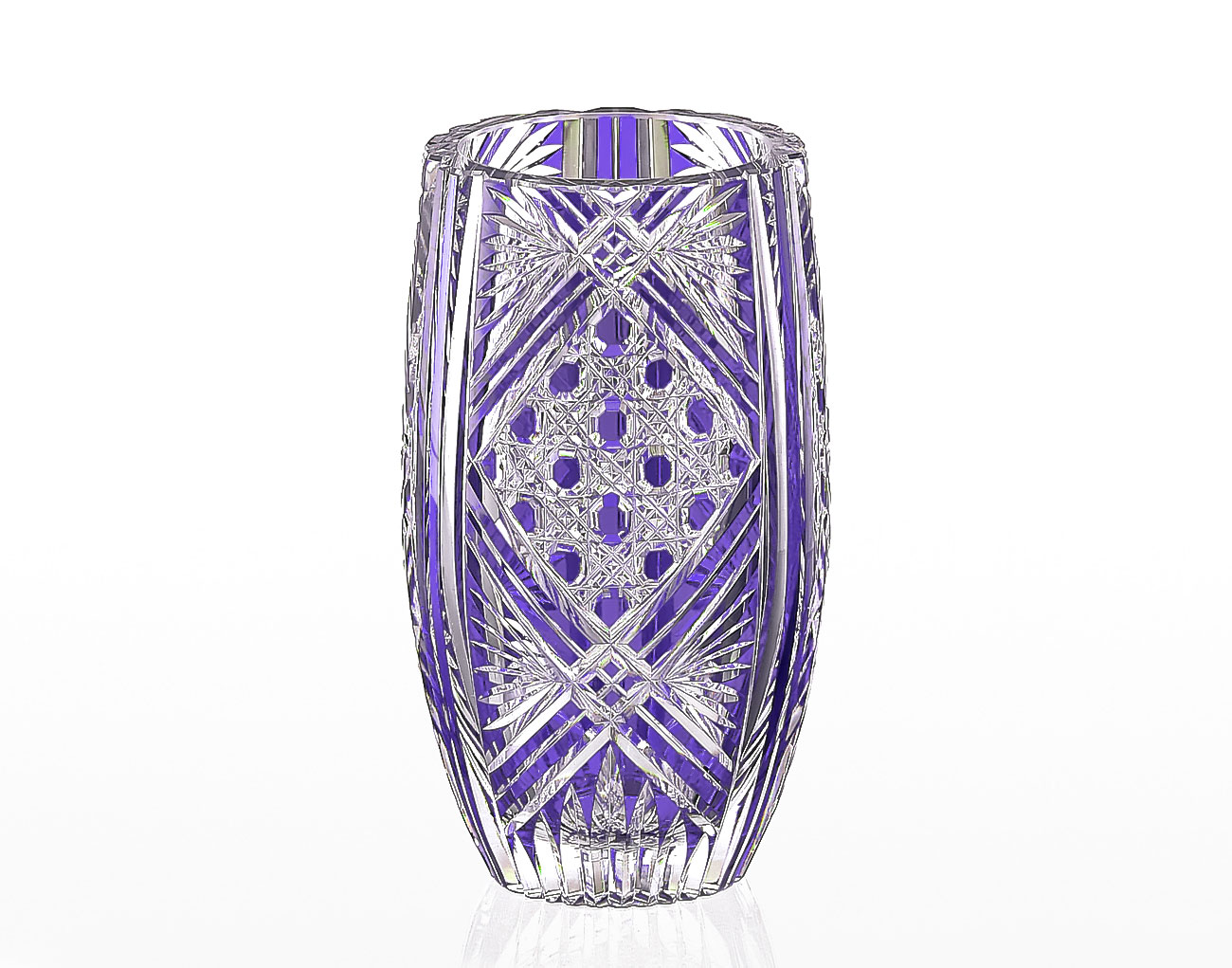 直営店限定 江戸切子 手まり花瓶 ＜花七宝＞ | カガミクリスタル