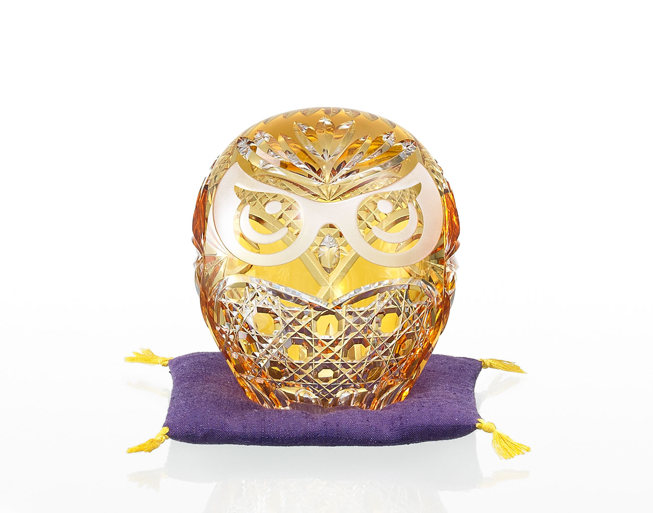 江戸切子 招福ふくろう | カガミクリスタル