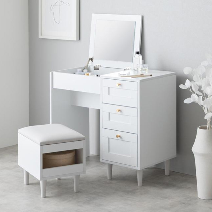 ドレッサー デスク 兼用 2点セット 幅80cm Calan 3色対応の通販情報