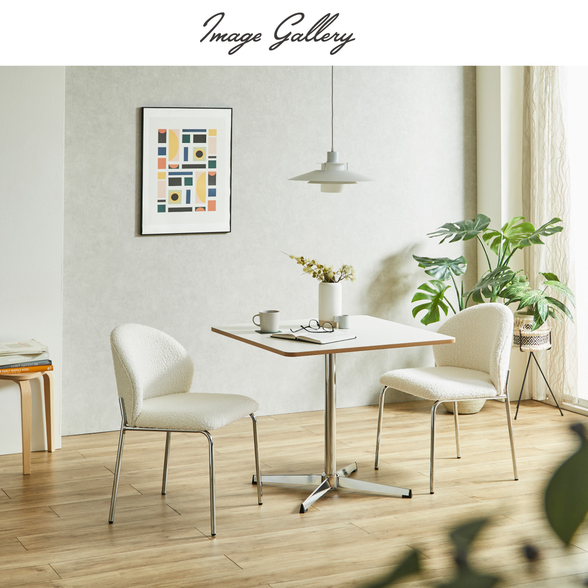 ダイニングテーブル 韓国風 スチール脚 幅80cm 2タイプ Lenora