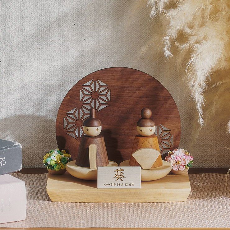 日本製 木製ひな人形 扇台座 4点セットの通販情報 - 家具通販の