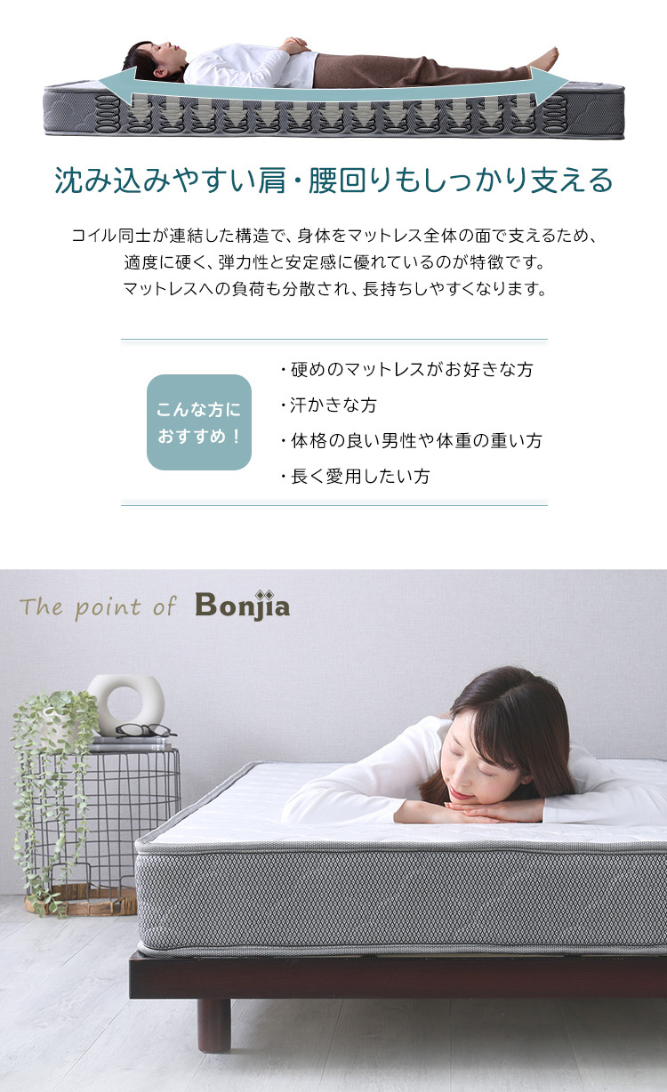 マットレス 高反発 厚さ15cm ボンネルコイルマットレス SSサイズ