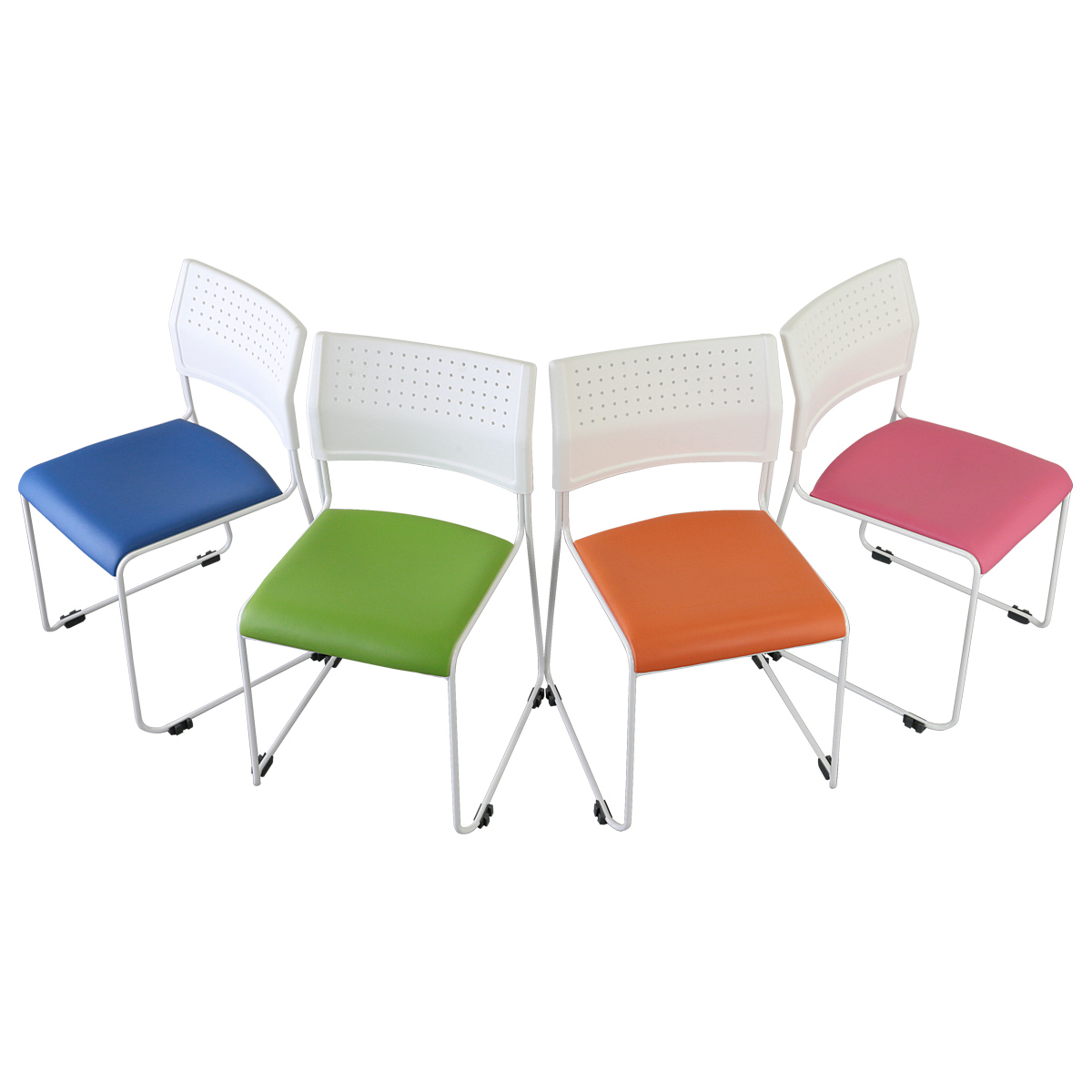 スタッキングチェアNPTレザータイプ 幅500 奥行535 高さ780 NPT-001V