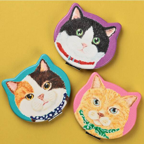 キャットコンパクトミラー（紅茶入り） 1個 - カルディコーヒー