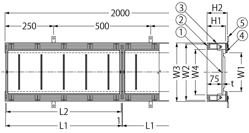 SIM-14 | カラー舗装用みぞ蓋 | カネソウ株式会社 建設用金属製品の