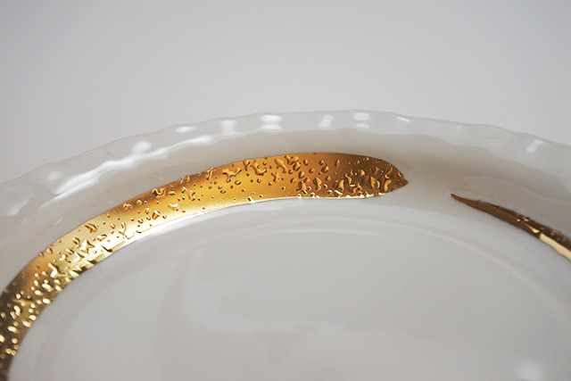 食洗機OK】美濃焼 大文字7．0皿 金彩／銀彩 直径21．5cm×3．5cm