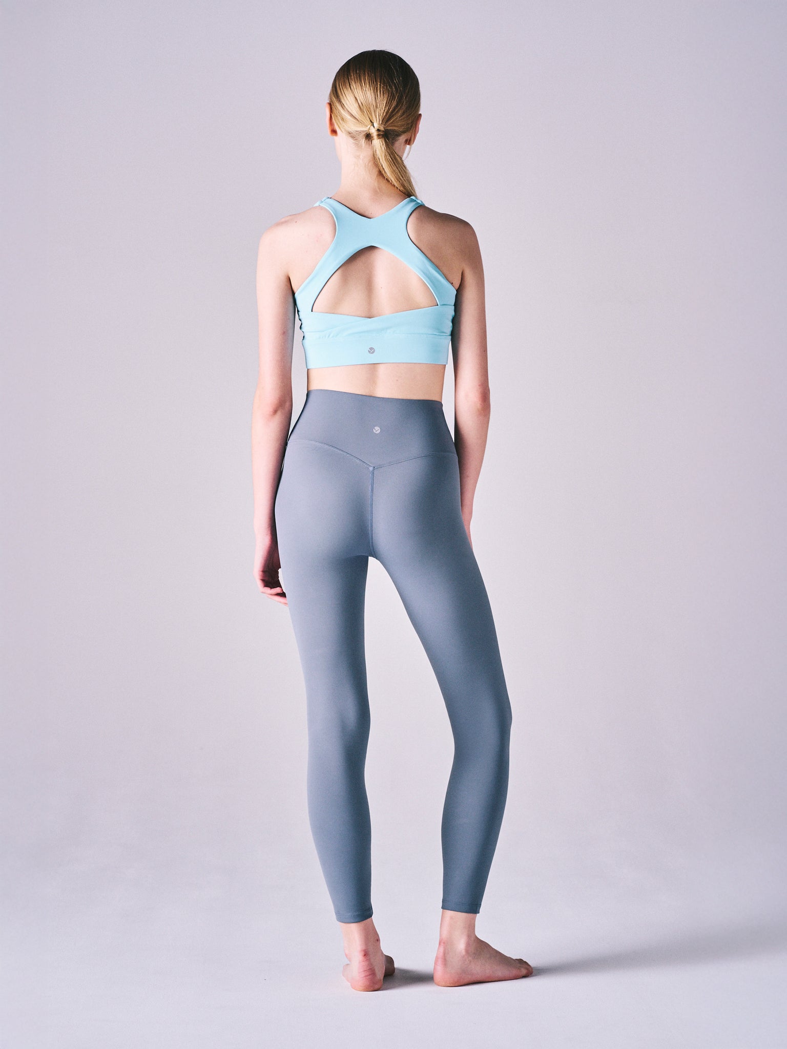 ジュノ レギンス ブルーグレー ノーフロントシーム レギンス