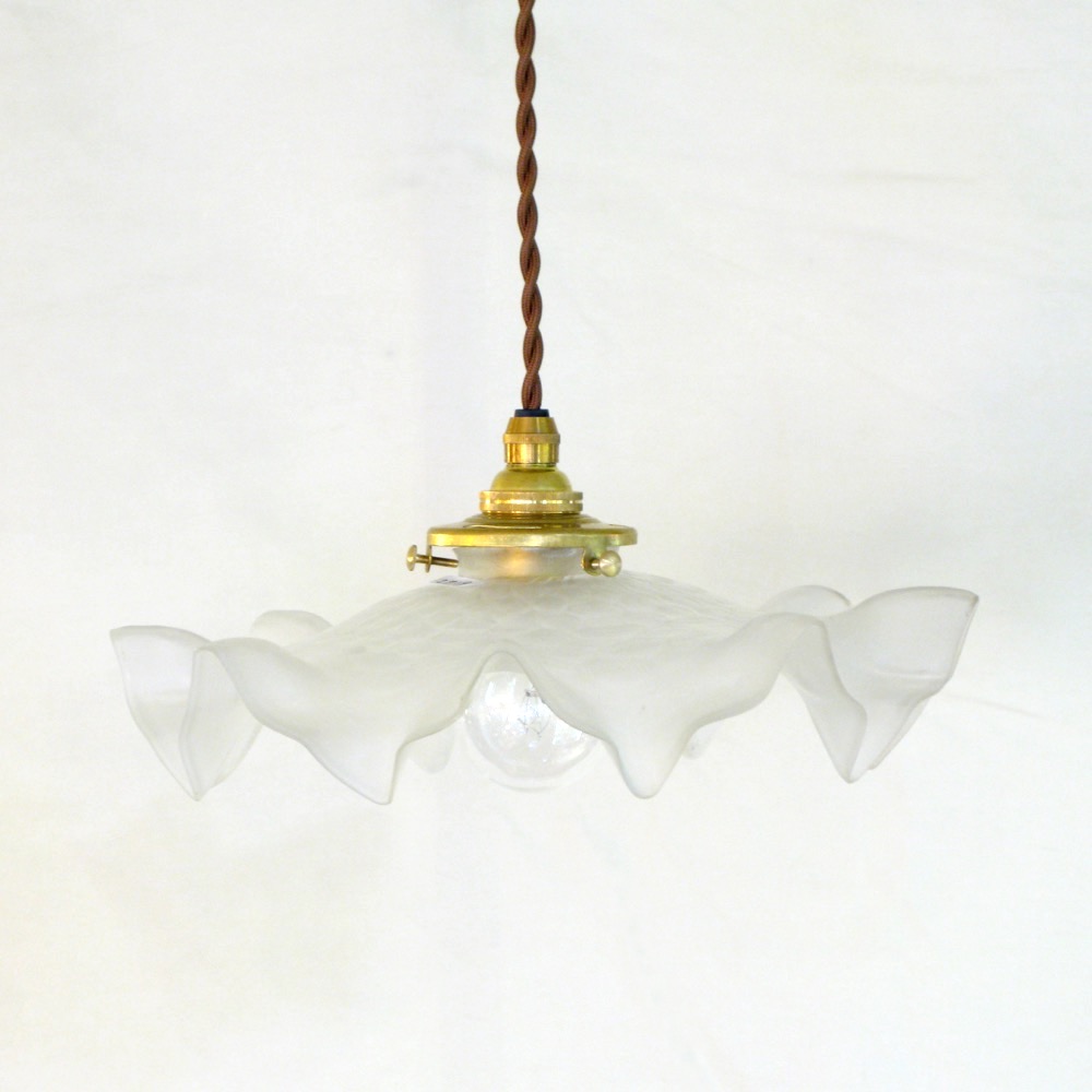 75. 40's フランスアンティーク 古民家 ガラスシェードペンダント