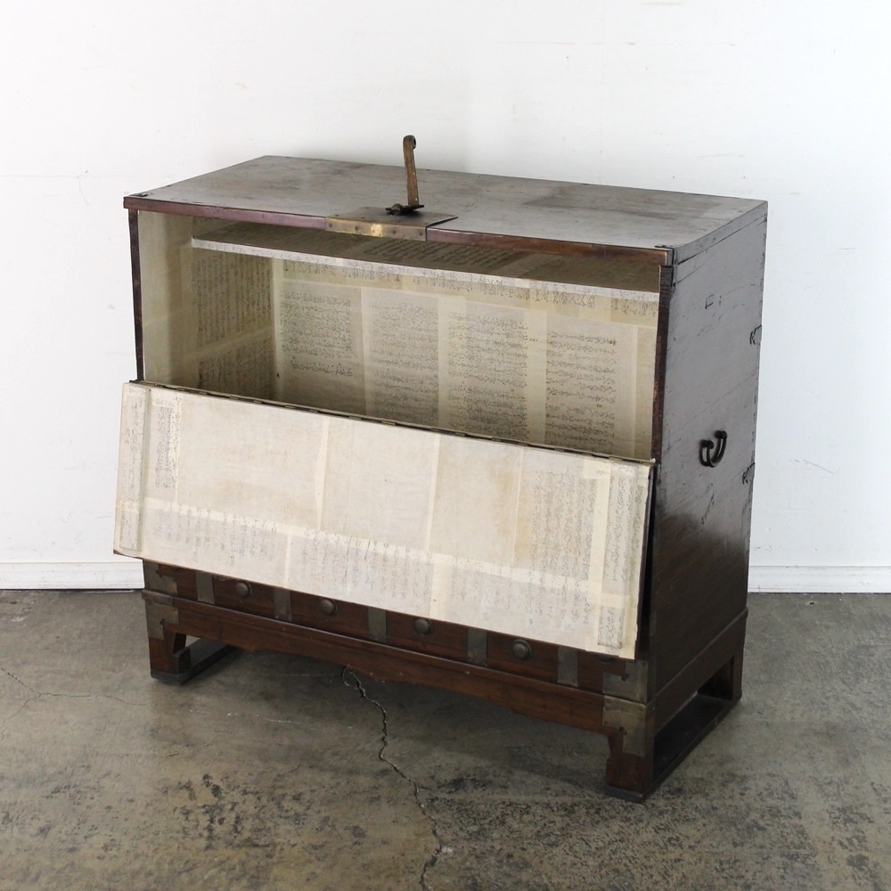 朝鮮 アンティーク 李朝家具 楡 バンダジ ウィッダジ キャビネット