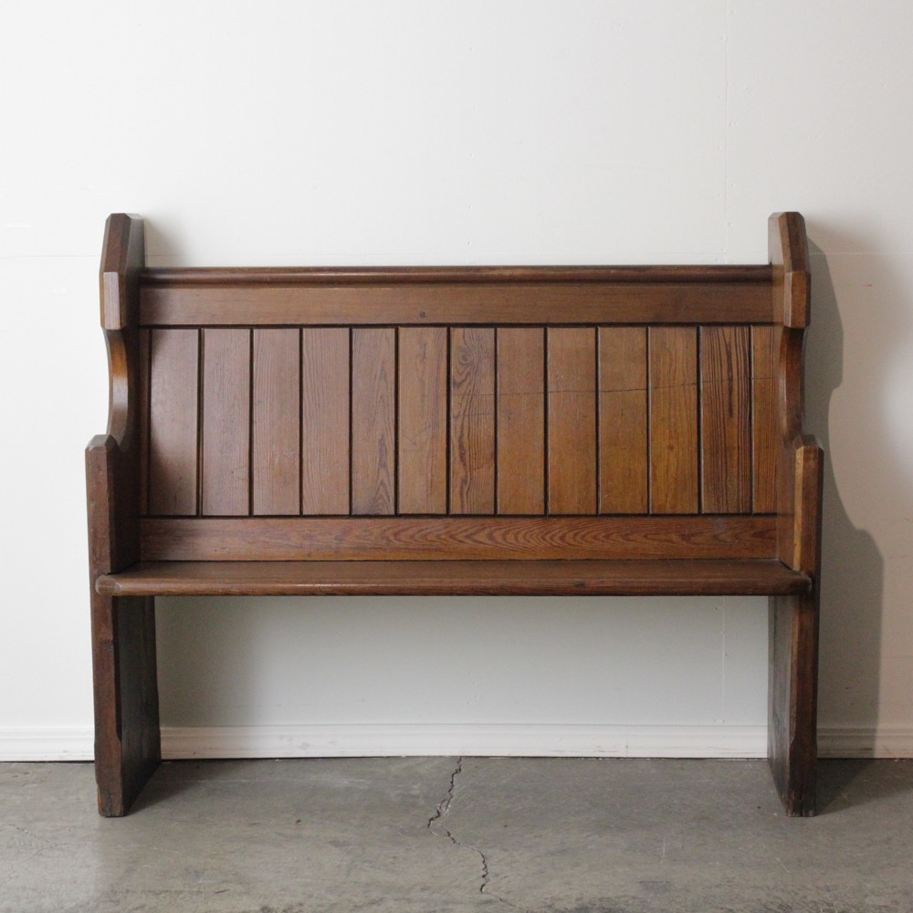 19世紀 イギリスアンティーク オールドパイン チャーチベンチ オールド