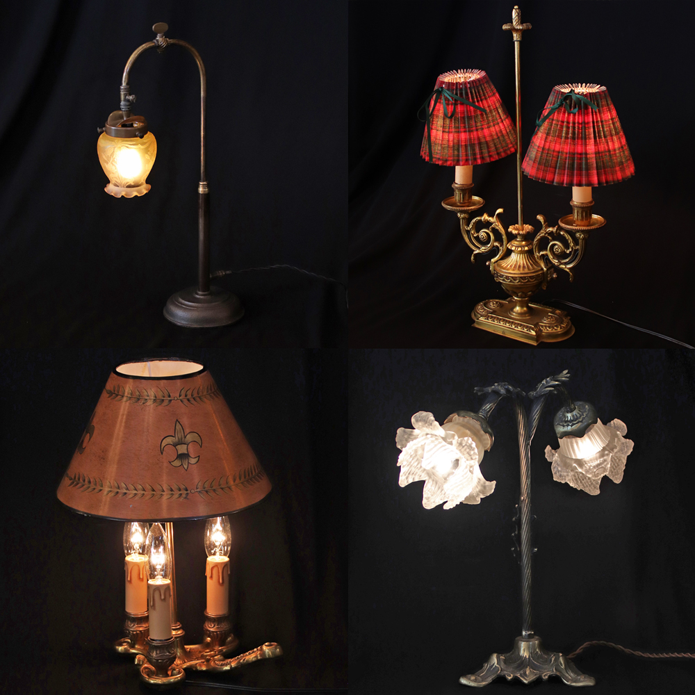 ガス燈と燭台を象ったテーブルランプ | キヤアンティークス