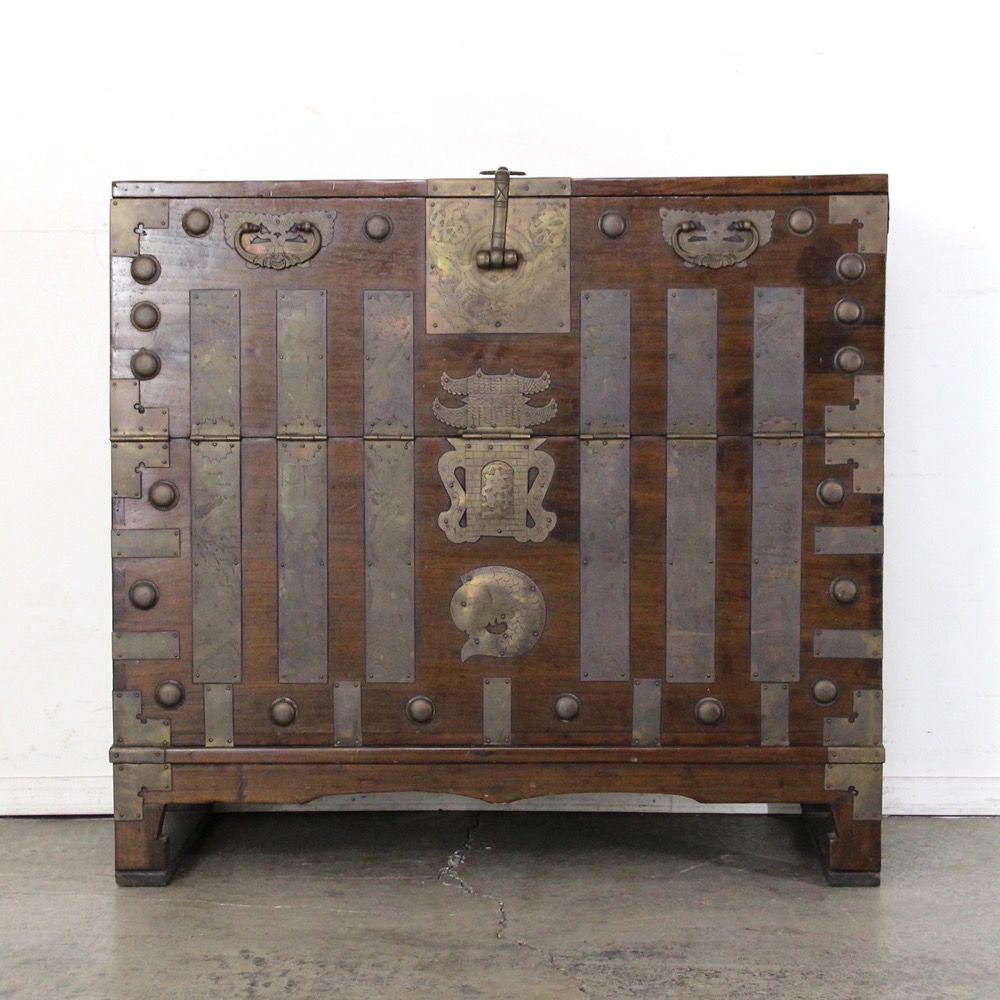 朝鮮 アンティーク 李朝家具 楡 バンダジ ウィッダジ キャビネット