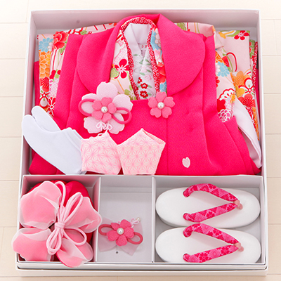 七五三 着物 レンタル 三歳 3歳 被布セット 320070 乙葉 ピンク桜 薄