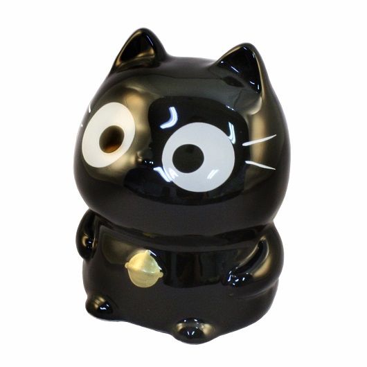 貯金箱 ぱっちりおめめ招き猫 くろ・縁起物 / 京都の人形・こけし・和